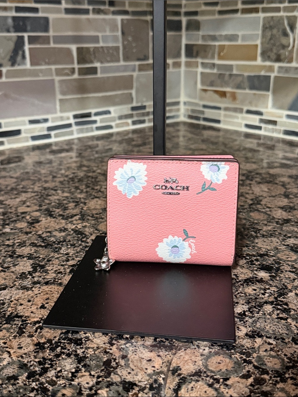 Coach Pink Floral Zip Wallet